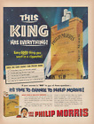 1953 Philip Morris Cigarettes This King Has Everything Vintage Print Ad