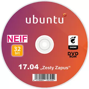 Linux Ubuntu 17.04 32 Bit Betriebssystem deutsch auf DVD oder USB-Stick - Bild 1 von 1