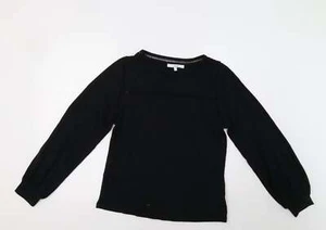 NEXT Womens Black Crew Neck Viscose Blend Henley Jumper Size 12 - Picture 1 of 12