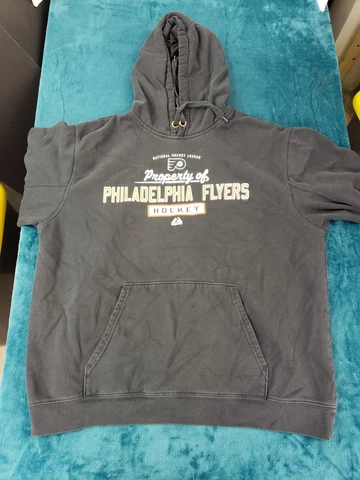 Philadelphia Flyers Majestic Mens Black Long Sleeve Pullover Hoodie Size XL NHL Cover