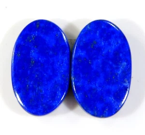 PAR DE PIEDRAS PRECIOSAS CABUJÓN OVALADAS CABUJÓN AZUL NATURAL DE ALTA CALIDAD 25, QUILATES CT = 17 - Imagen 1 de 6