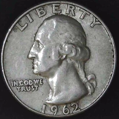 1962-D 25C Washington Quarter AU 90% Silver 22sat0531 - Image 1 of 2