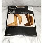 J C Penny Thigh High Stockings Open Package 2 Pair Sze10 Average Seamless Suntan