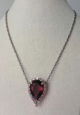 COLLIER ARGENTO STERLING 925 BRUNITO CON QUARZO COGNAC E TORMALINE NATURALI - Immagine 1 di 4