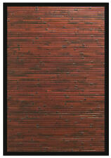 4x6 Anji Mountain Bamboo AMB0085 Nowoczesny brązowy dywan z obramowaniem - około 4' x 6'