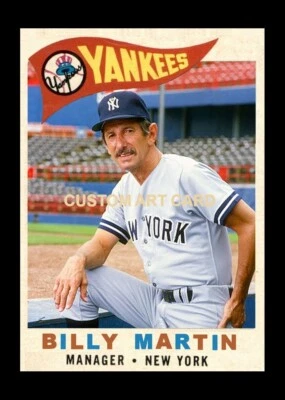 Billy Martin New York Yankees 1960 Custom Made Baseball Art Card - Image 1 of 2
