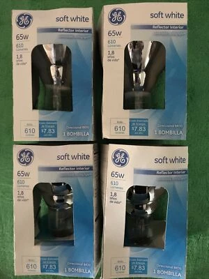 4-GE 65-WATT BR30 SOFT WHITE 610 LUMENS INDOOR FLOODLIGHTS Dimmable TESTED! - Image 1 of 4