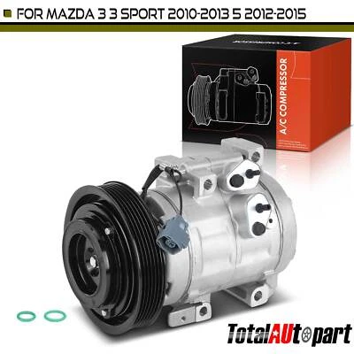 Compresor de aire acondicionado con 6 ranuras para Mazda 3 3 Sport 2010-2015 2,3 L 2,5 L BBN261450C Foto 1 de 4