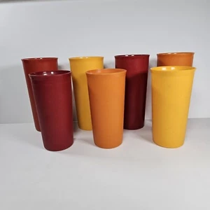 Vintage Tupperware Cups Tumblers #116 & #115 Lot Of 7 Harvest Fall Colors - Picture 1 of 11