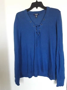 Chaps Damen Pullover blau Strickpullover V-Ausschnitt Größe XL - Bild 1 von 4