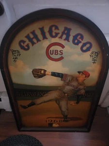 Chicago Cubs Large 1968 Painting Collectible Golden Oldies Wooden Player Plaque - Picture 1 of 1