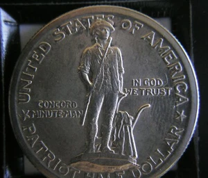 1925 - US LEXINGTON CONCORD PATRIOT SILVER HALF DOLLAR - ICCS GRADED AU55 - Picture 1 of 8