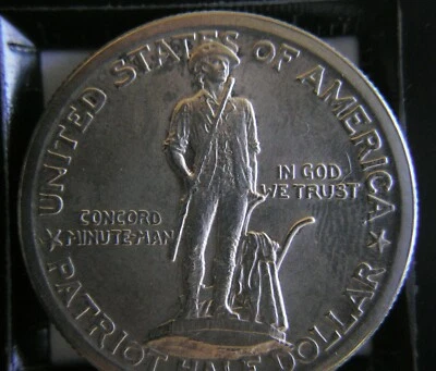 1925 - US LEXINGTON CONCORD PATRIOT SILVER HALF DOLLAR - ICCS GRADED AU55 - Image 1 of 4