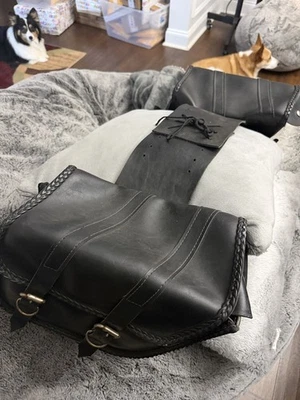 Vintage Harley-Davidson Leather Saddlebags - Image 1 of 4