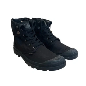 NIB Palladium Baggy Turn-down 02353-060-M Black/Black Canvas Boots Men's Size 10 - Picture 1 of 8