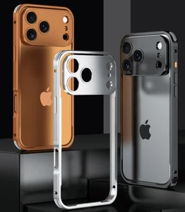 Aluminum Frame Case For iPhone Air 17 16e 16 15 14 13 Pro Max Metal Lens Cover - Picture 1 of 29