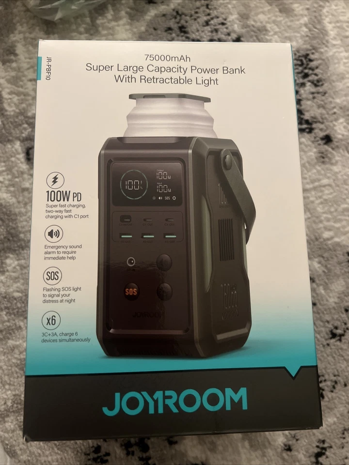 Central Eléctrica Portátil JOYROOM 75000mAh,Batería Exterior 240Wh (Luz LED y... Foto 1 de 4