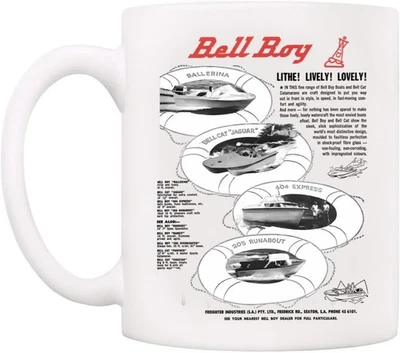 Taza Bell Boy Boats - Taza de café estilo vintage para entusiastas de los barcos clásicos Foto 1 de 2