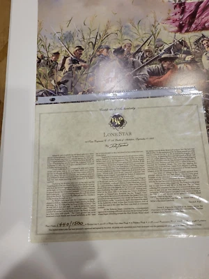 Don Troiani LONE STAR Civil War Print Limited Edition #1440 of 1500 with COA - Image 1 of 4