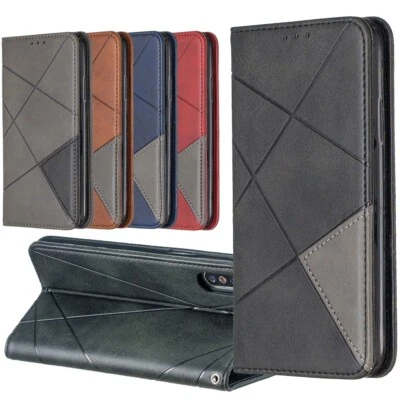 Luxury Splice Leather Wallet Cover Case For 16 15 14 13 12 11 Pro Max XS XR 16E  - Image 1 of 4