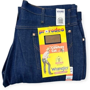 Pantalones de mezclilla de competición Wrangler Pro Rodeo 13MWZ para hombre 40x34 algodón corte vaquero original - Imagen 1 de 18