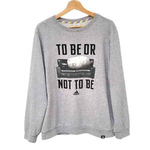 Adidas Sweatshirt Jumper "To be or not to be" Couch Potato Grey - Size L - Imagen 1 de 4