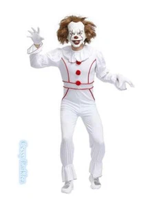 W-N3-5 Men's Pennywise IT The Movie Stephen King Horror Clown Halloween Costume - Picture 1 of 5