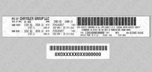 Decal Set 2pc Custom Style Replica Stickers Labels INFO for Chrysler Jeep Dodge - Picture 1 of 1