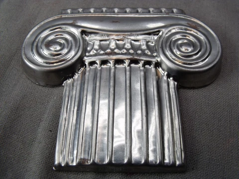 1 STAMPED STEEL CORINTHIAN COLUMN TOPS CRAFTS CHANDELIER DECORATION 3" W 2 5/8" Cover