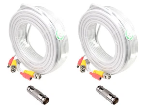 Cable de alimentación de video 2 en 1 para cámara de seguridad prefabricada de 100 pies listo para CCTV - Imagen 1 de 5