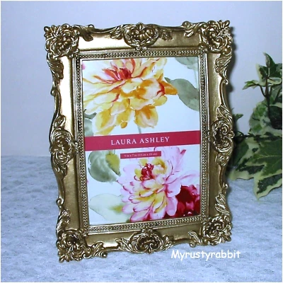 Marco de fotos Laura Ashley dorado ornamentado 5 x 7 - Mesa o colgante ~ Nuevo Foto 1 de 4