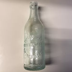 Tiptonville, Tennessee tg. Piatta lumaca bottiglia alta 8,25"", trasparente, piccoli graffi - Foto 1 di 5