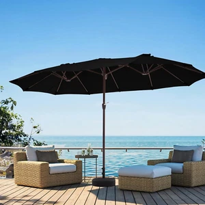 15FT Patio Umbrella Large Outdoor Umbrella Extra Double-Sided Market Umbrella wi - Picture 1 of 9