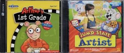 Arthurs 1st Grade & JumpStart Artist Pc Both New XP 2 Great Learning Titles - Image 1 of 2