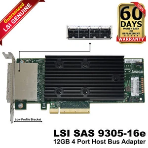 Dell Avago LSI SAS 9305-16e 12Gb/s PCIe 3.0 16-Ports SFF-8644 IT Mode HBA 0VYM4 - Picture 1 of 8