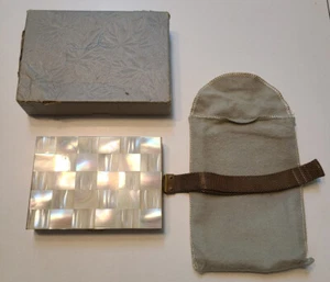 Vintage 1950’s Mother of Pearl Ansico Evening Bag  Compact Case Wristlet - Picture 1 of 5
