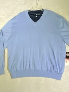 Glen Echo Golf Wind Shirt Mens Size 2XL Baby Blue V-Neck Sweater Long Sleeve NWT - Picture 1 of 14