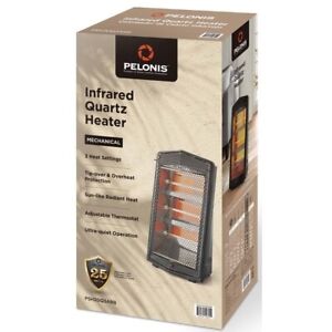 Pelonis 1500W Electric Quartz Radiant Heater 3-Heat Settings, PSH20Q3ABB Black