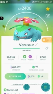 Pokemon Venusaur ( Bulbasaur Evolution ) Go - Picture 1 of 2
