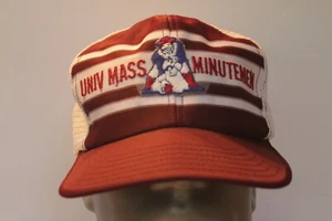 vintage University Of Massachusetts Minutemen Mesh Snapback Trucker Hat made USA - Picture 1 of 7