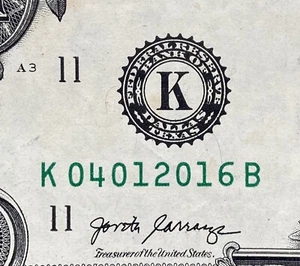 April 1, 2016 $1 One Dollar Bill Fancy Serial Number Birthday Note, - Picture 1 of 4