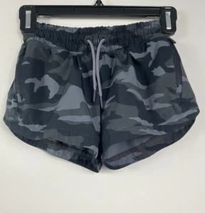 Athleta Girl All Play 3” Short Black Camo Size S 7 Quick Dry Zip Pockets - Picture 1 of 3