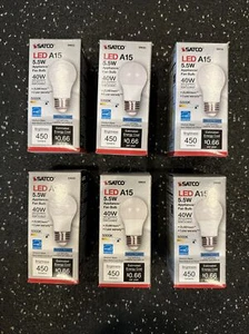 5.5 Watt A15 LED Frosted Medium Base 230 Degree Beam Angle 120V - SATCO-S9033 - Picture 1 of 5