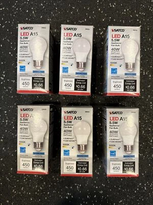 5.5 Watt A15 LED Frosted Medium Base 230 Degree Beam Angle 120V - SATCO-S9033 - Image 1 of 4