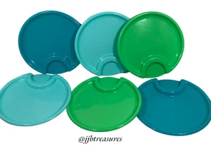 Set Of 6 Pampered Chef Picnic Plates 2 Of Each Blue Green Aqua EUC - Picture 1 of 17
