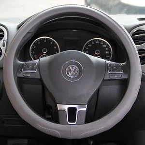 Solid Grey Slip-On Style Steering Wheel Cover Perfect Fit Comfortable Handling - Picture 1 of 6