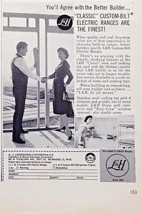 1958 L&H Estufas Eléctricas Construidas a Medida Horno Clásico y Estufa Top Anuncio Impreso De Colección - Imagen 1 de 1