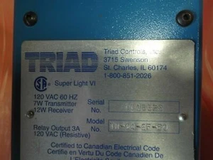 Triad Controls Light Curtain Receiver 24INX50FT SCAN AREA TR-24-2F-50 - Picture 1 of 4