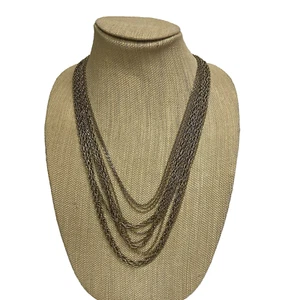 Vintage Crown Trifari Multi Strand Gold Tone Butterfly Necklace 28" #19 - Picture 1 of 12