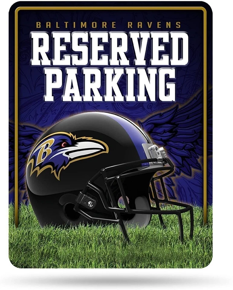 Letrero de estacionamiento de pared de metal Baltimore Ravens, 8,5x11 pulgadas, diseño primario, excelente... Foto 1 de 1